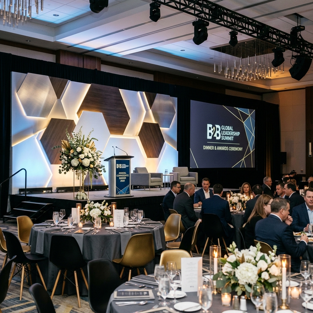 Corporate Stage Styling & Centerpieces